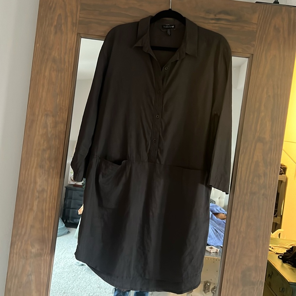 Eileen fisher linen dress with pockets